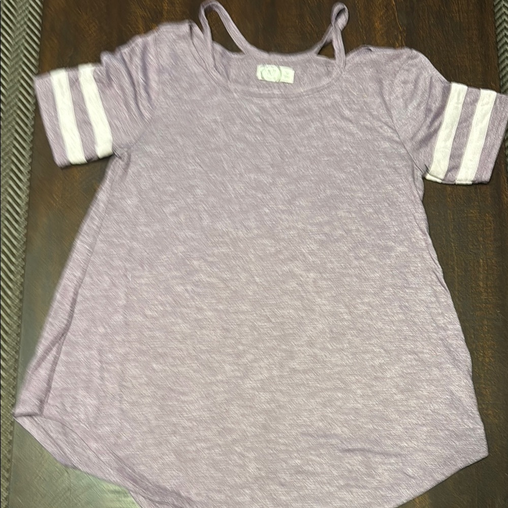 Purple Striped Sleeve Top